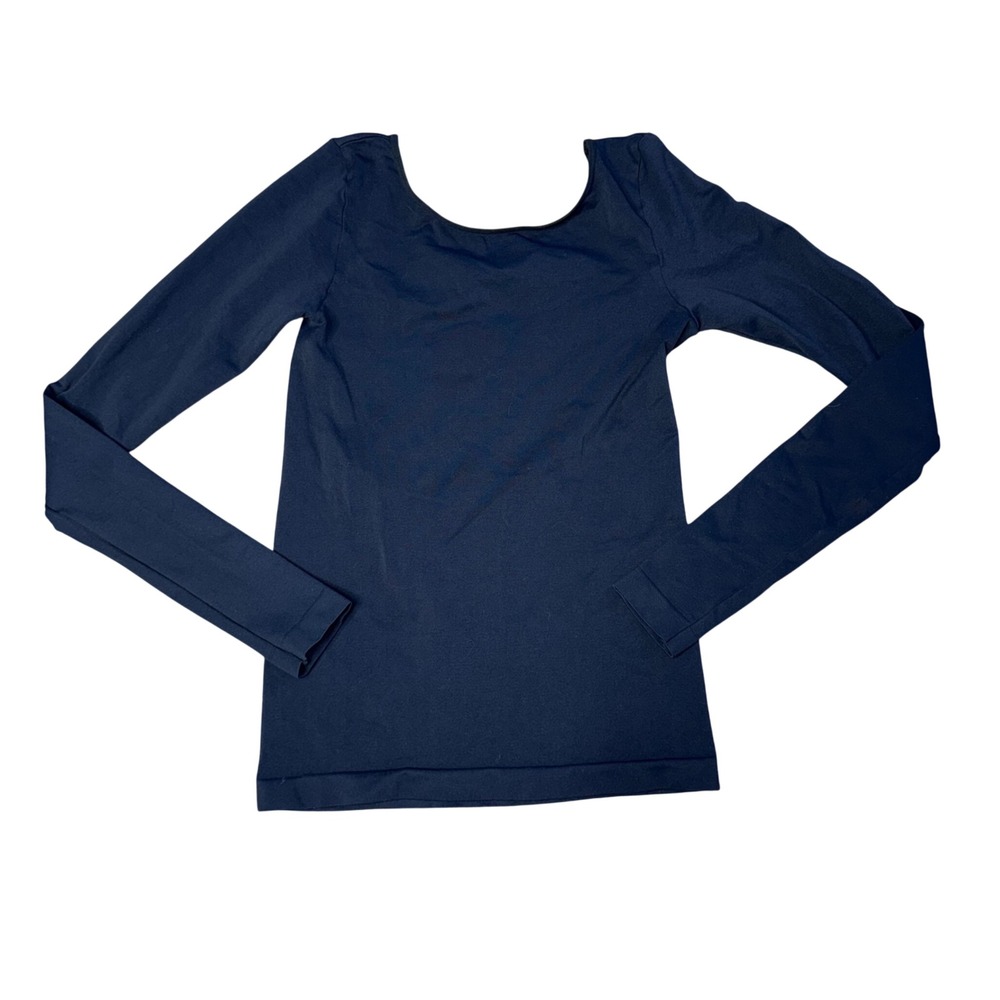 Intimately Free People Long Sleeve Top Womens M/L Navy Excellent Open Back Scoop